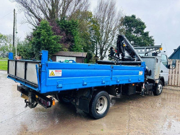 2008, MITSUBISHI CANTER 7C18, 4X2 DROPSIDE BODY TRUCK WITH HIAB CRANE.