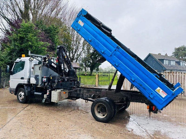 2008, MITSUBISHI CANTER 7C18, 4X2 DROPSIDE BODY TRUCK WITH HIAB CRANE.