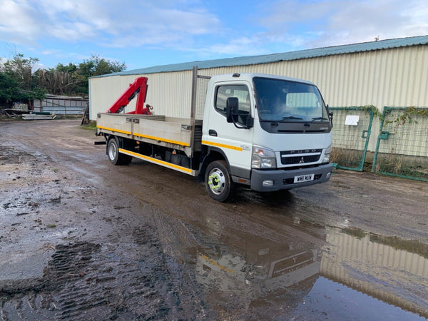 2011, MITSUBISHI CANTER WITH REAR FASSI HIAB MOUNTED