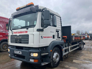 2007, MAN TGM 18-240, 4X2 FLATBED DROPSIDE HIAB CRANE TRUCK