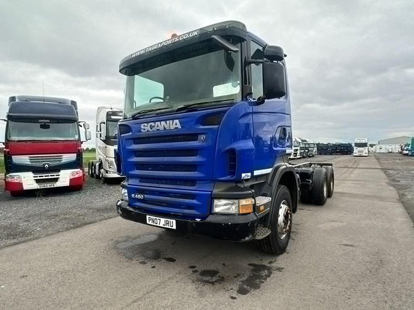 2007, SCANIA R480 6x4 CHASSIS CAB 11.7-STANDARD FLATBED TRUCK